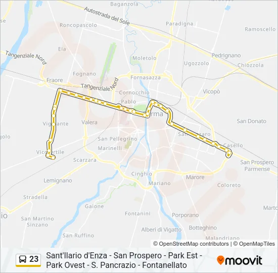 23 Bus Line Map