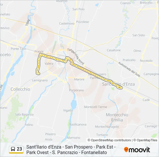 23 Bus Line Map