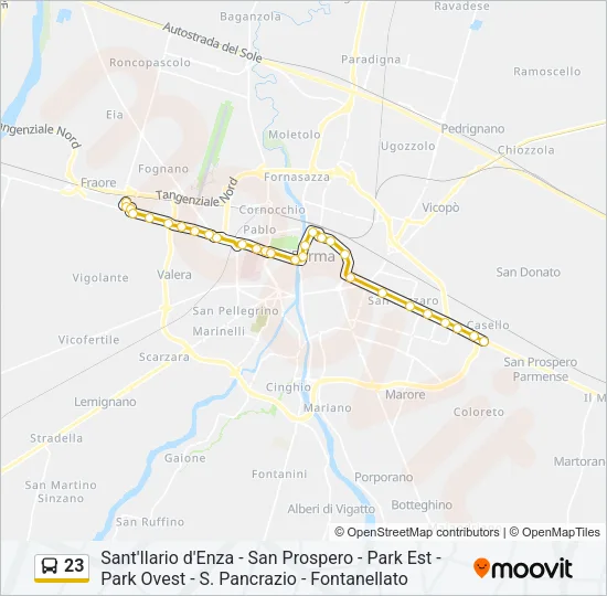 23 Bus Line Map