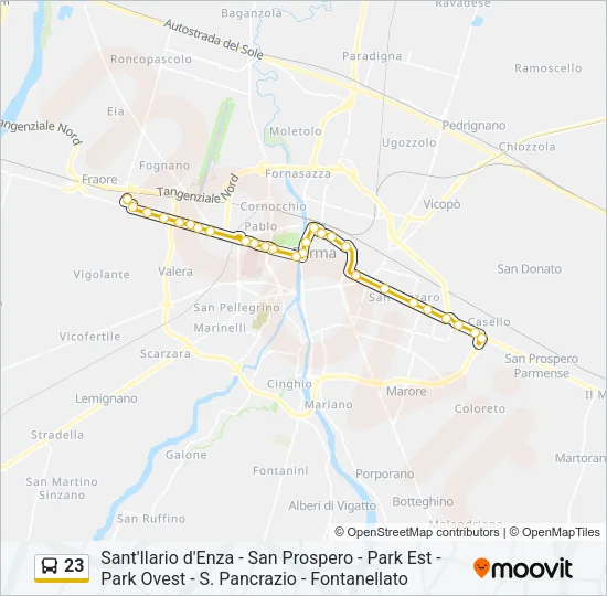 23 Bus Line Map