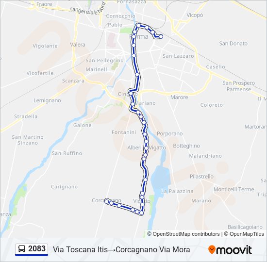 2083 bus Line Map