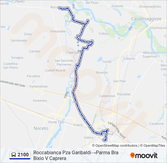 Percorso linea bus 2100