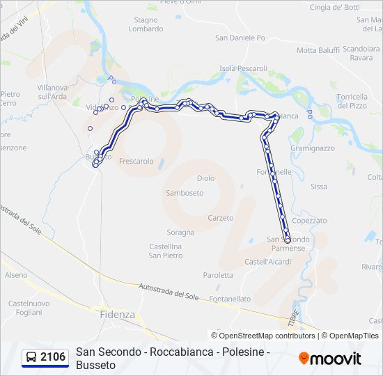 Percorso linea bus 2106