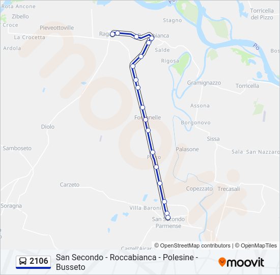 Percorso linea bus 2106