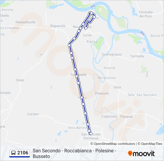 Percorso linea bus 2106