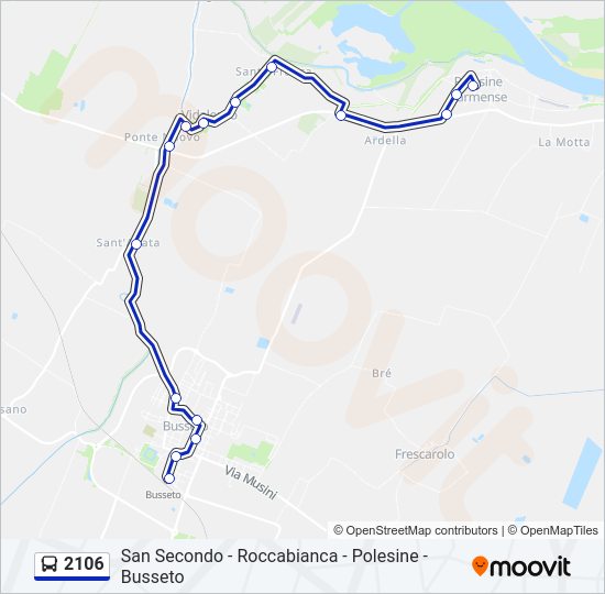 Percorso linea bus 2106