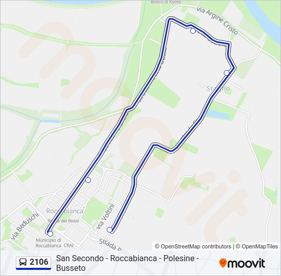 Percorso linea bus 2106