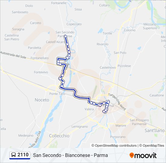 Percorso linea bus 2110