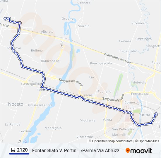 Percorso linea bus 2120