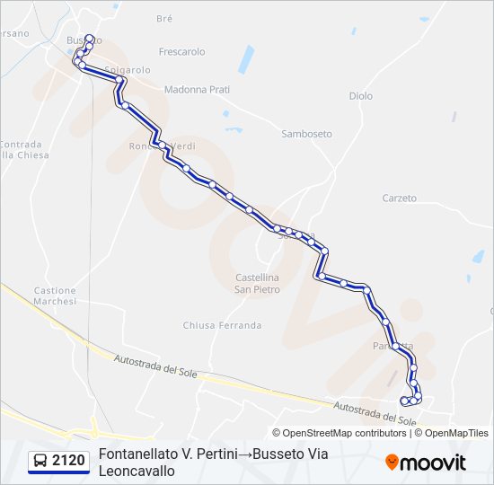 Percorso linea bus 2120