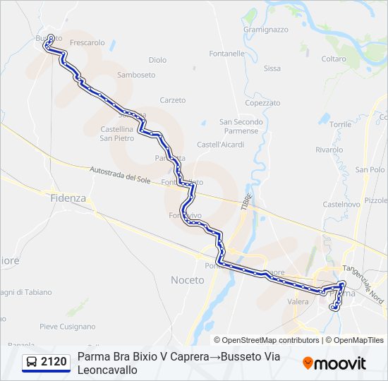 Percorso linea bus 2120