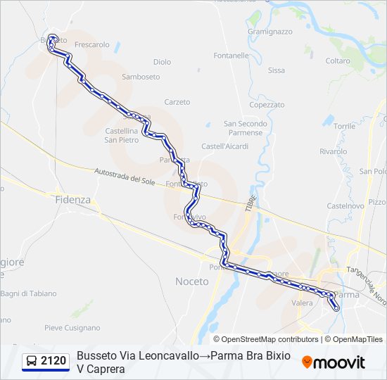 Percorso linea bus 2120