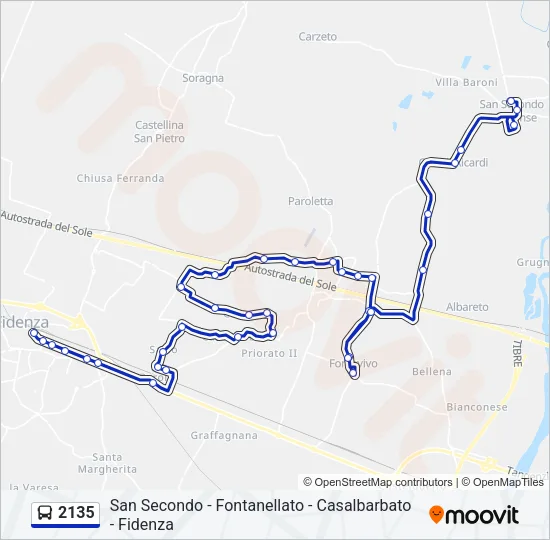 2135 Bus Line Map