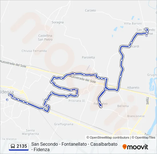 2135 Bus Line Map