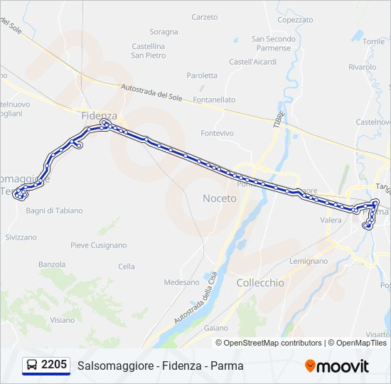 2205 bus Line Map