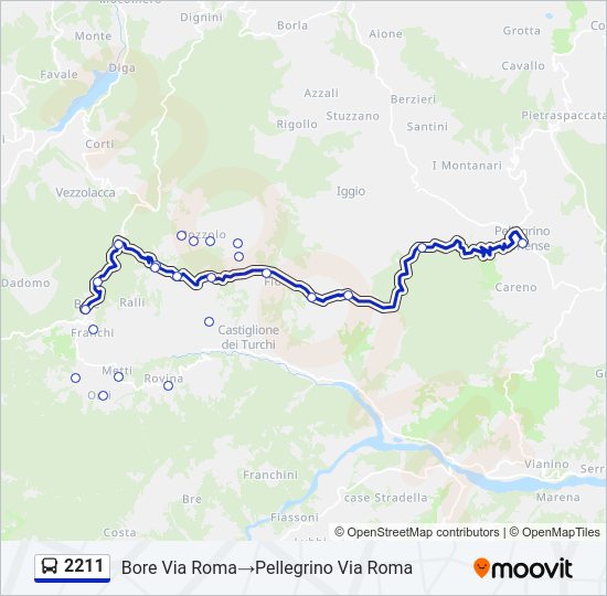 Percorso linea bus 2211