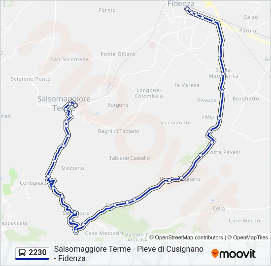 Percorso linea bus 2230