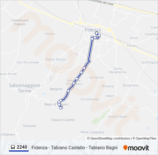 Percorso linea bus 2240