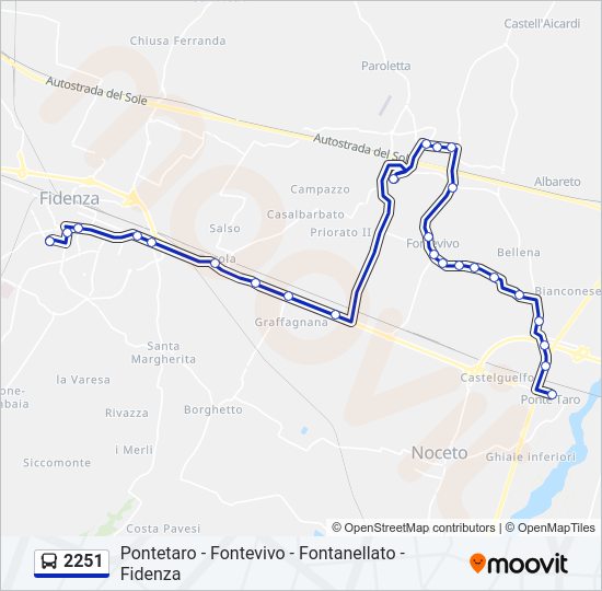 Percorso linea bus 2251