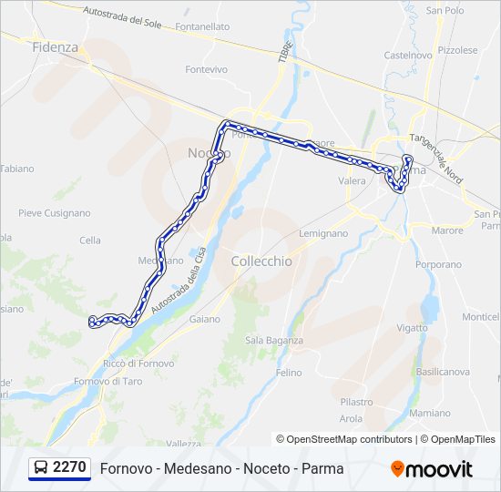 Percorso linea bus 2270