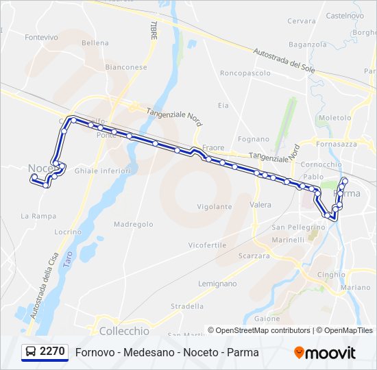 Percorso linea bus 2270