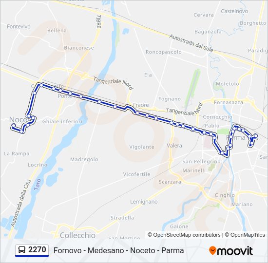 Percorso linea bus 2270