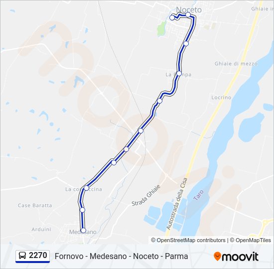 Percorso linea bus 2270