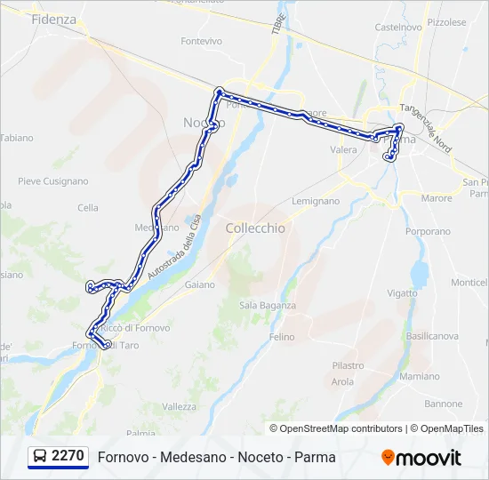 Percorso linea bus 2270