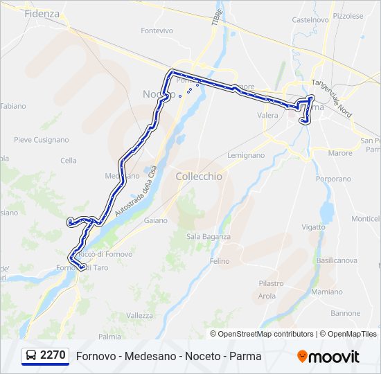 Percorso linea bus 2270