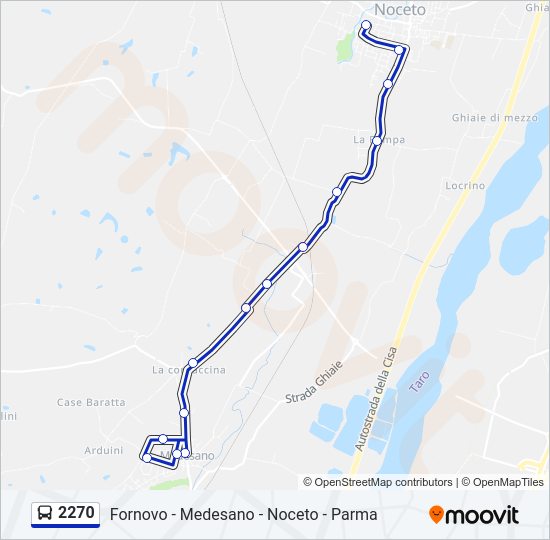 Percorso linea bus 2270