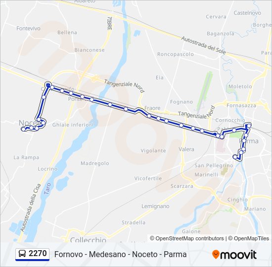 Percorso linea bus 2270
