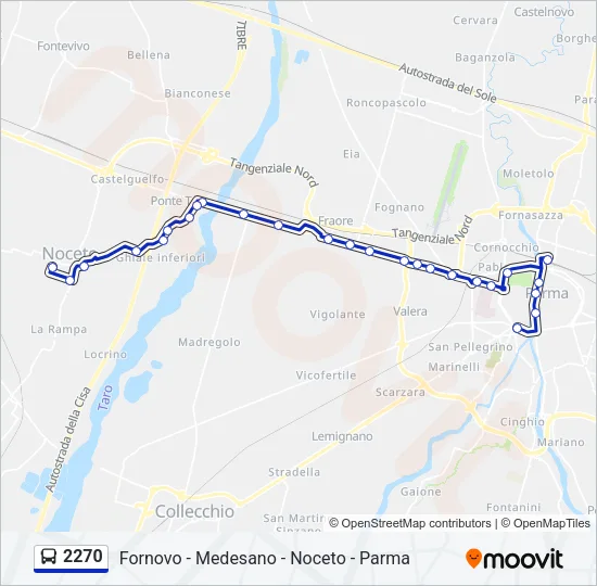 Percorso linea bus 2270