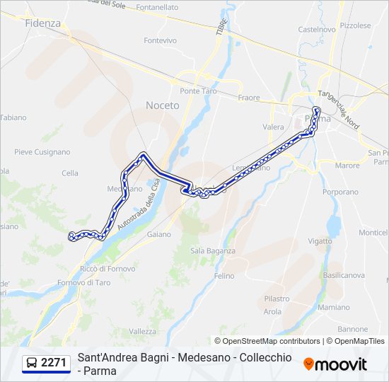 Percorso linea bus 2271