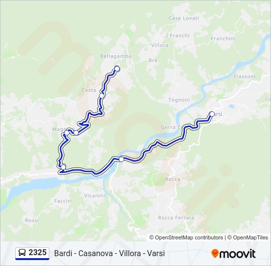Percorso linea bus 2325
