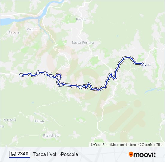 Percorso linea bus 2340