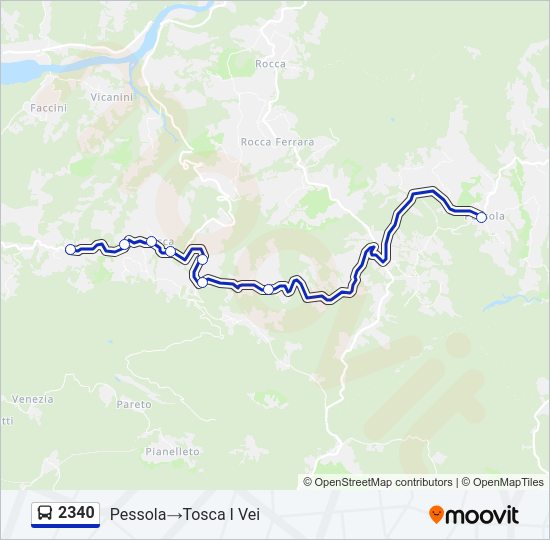 Percorso linea bus 2340