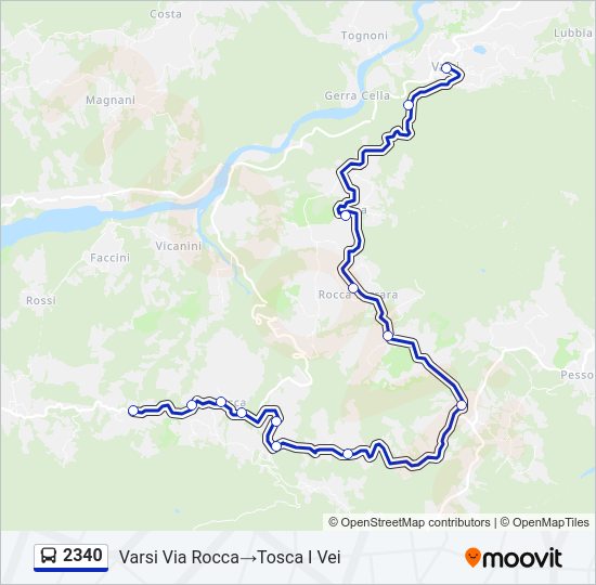 Percorso linea bus 2340