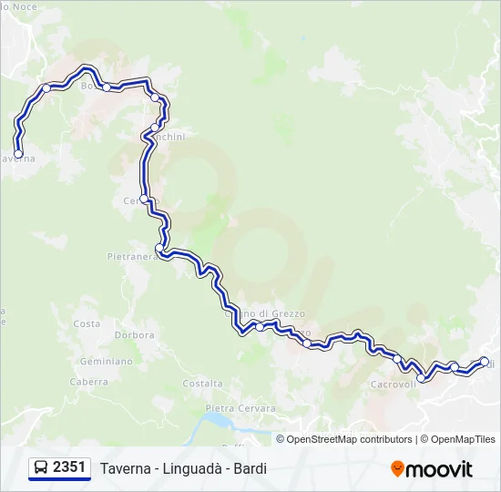Percorso linea bus 2351