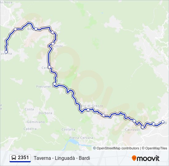 Percorso linea bus 2351