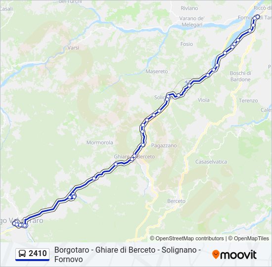 Percorso linea bus 2410