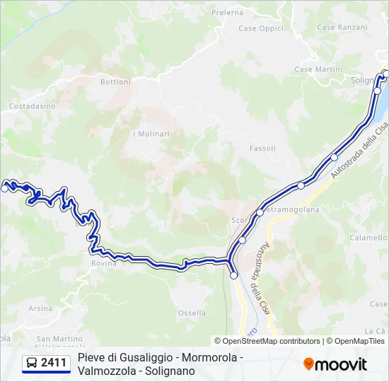 2411 Bus Line Map