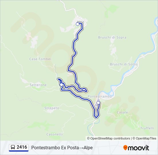 Percorso linea bus 2416