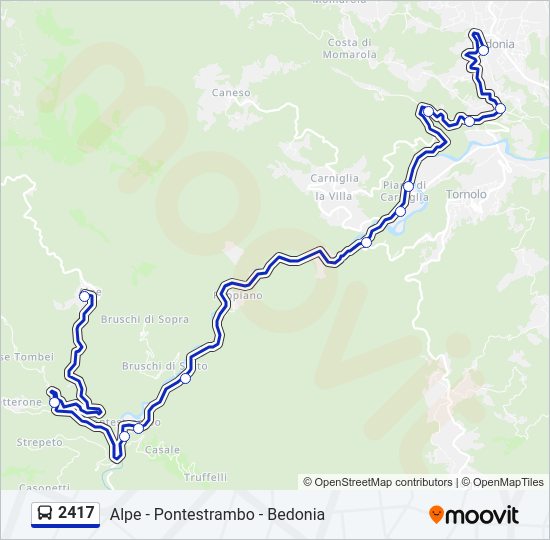 Percorso linea bus 2417