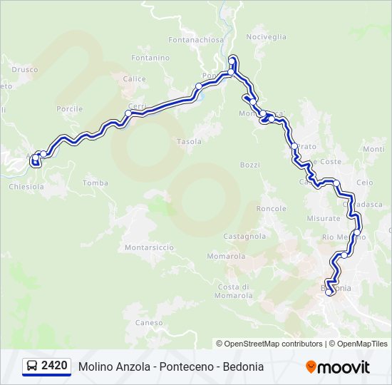 Percorso linea bus 2420