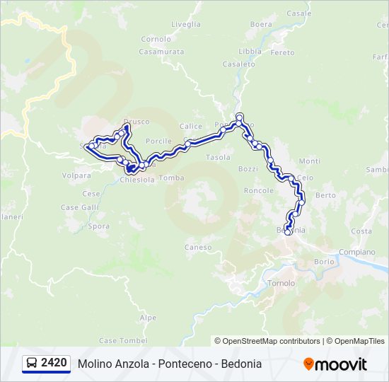 Percorso linea bus 2420