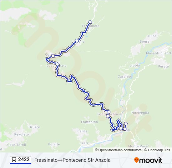 Percorso linea bus 2422