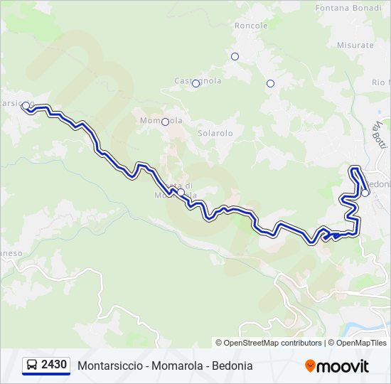 Percorso linea bus 2430