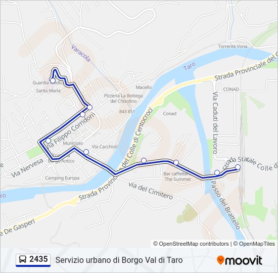 Percorso linea bus 2435