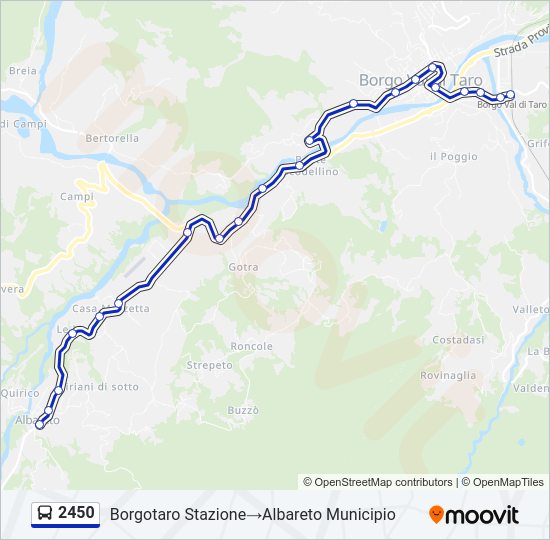 Percorso linea bus 2450