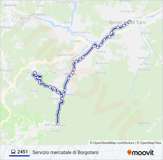 Percorso linea bus 2451